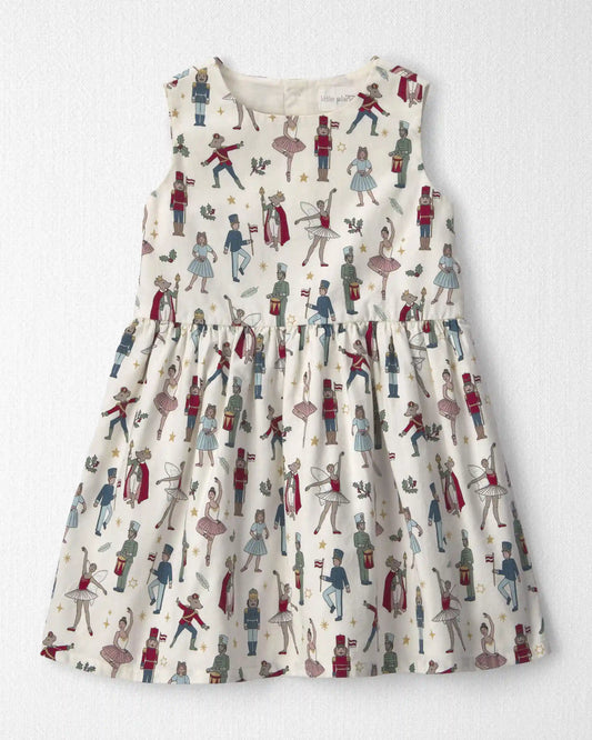 Toddler Girl 2-Piece Organic Cotton Cardigan Dress Set in Nutcracker