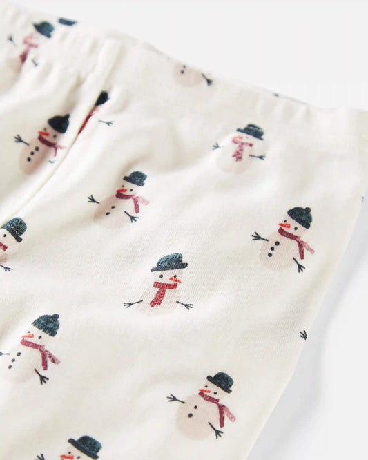 Toddler 2-Piece Organic Cotton Pajamas in Snowman Print