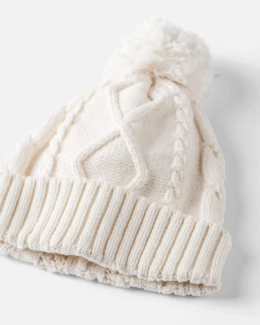 Toddler Organic Cotton Cable Knit Winter Hat