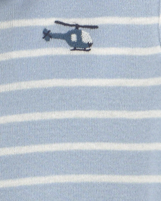 Toddler Boy 2-Pack Airplane Cotton Snug Fit 1-Piece Pajama - Blue/White