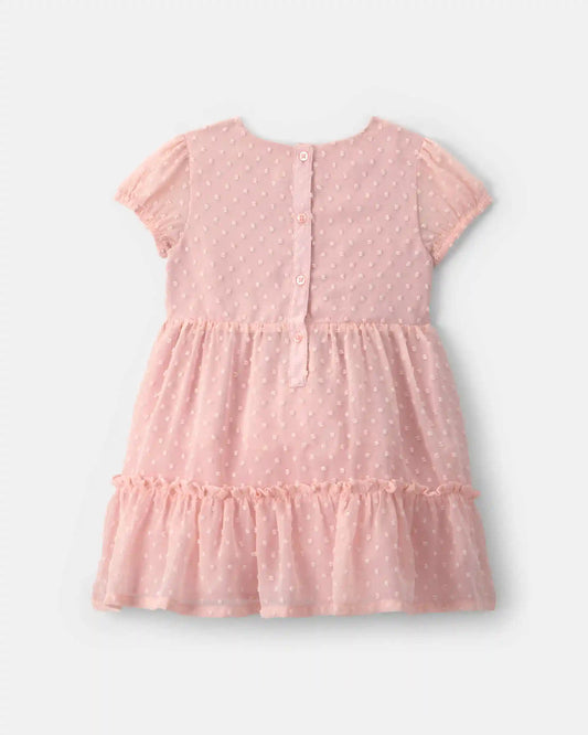 Toddler Swiss Dot Occasion Dress - Pink