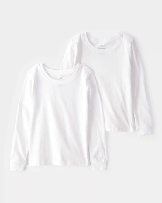 Boys 2-Pack Cotton Undershirts - White
