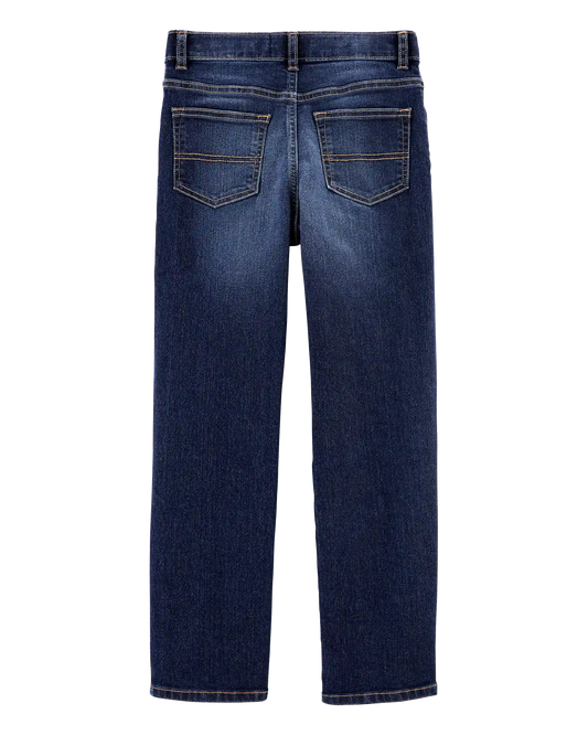 Kid Dark Wash Husky-Fit Classic Jeans