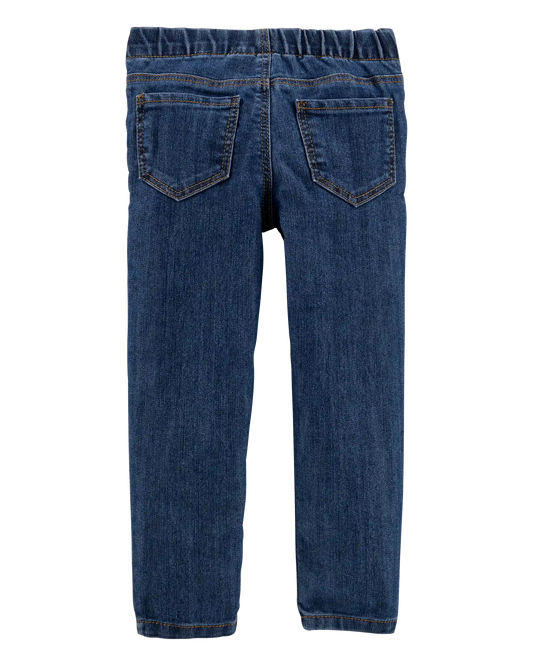 Girls Medium Wash Pull-On Skinny-Leg Jegging