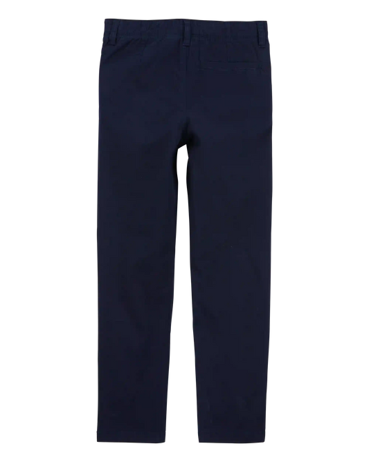 Boys Husky Fit Stretch Chino Pants - Navy
