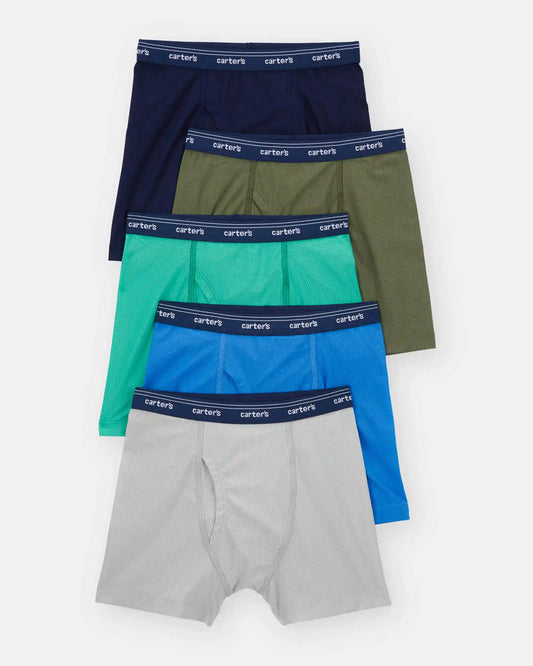 Kid 5-Pack Active Mesh Boxer Briefs Underwear