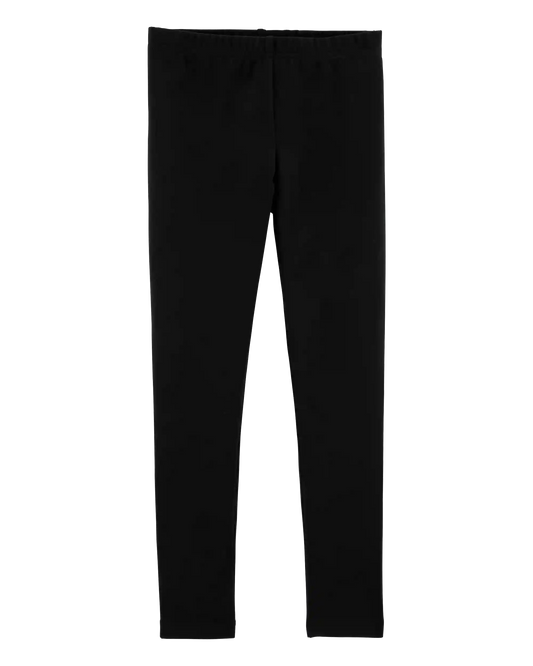 Girls Cotton Stretch Leggings - Black