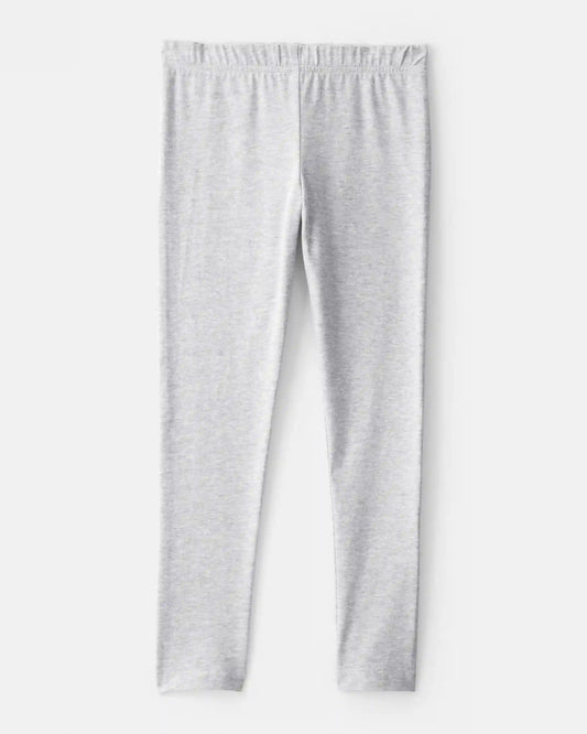 Girls Cotton Stretch Leggings - Grey