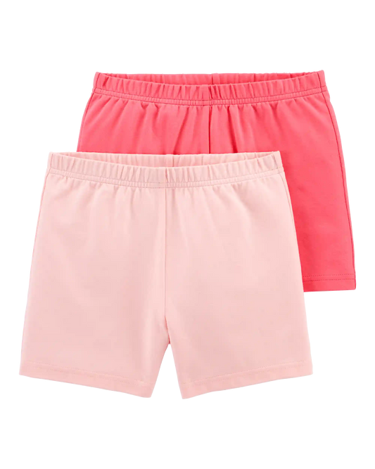 Girls 2-Pack Cartwheel Shorts - Pink