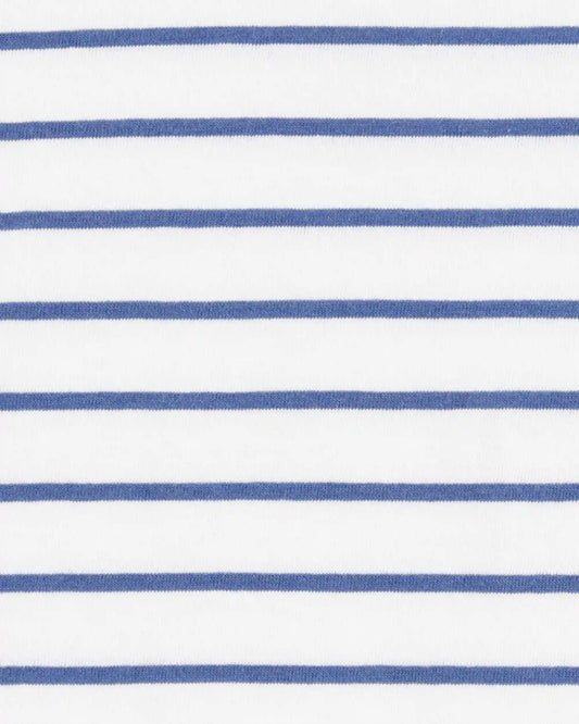 Kid Striped Short-Sleeve Fashion Top - Navy