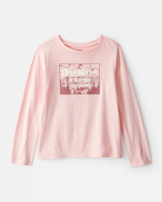 Girls Vintage OshKosh B'Gosh Long-Sleeve Graphic Tee - Pink