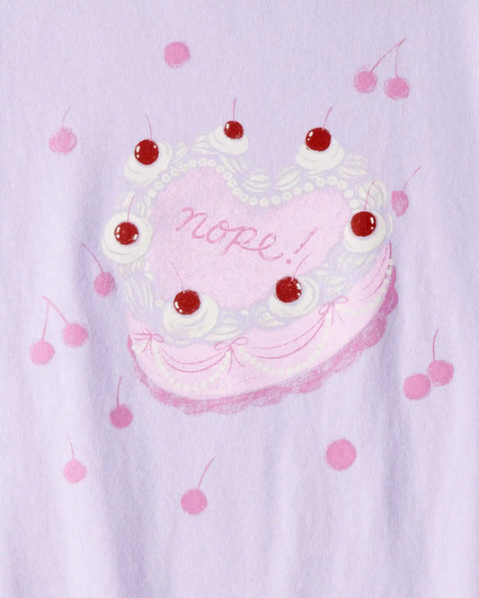 Girls Heart Cake Short-Sleeve Graphic Tee - Purple
