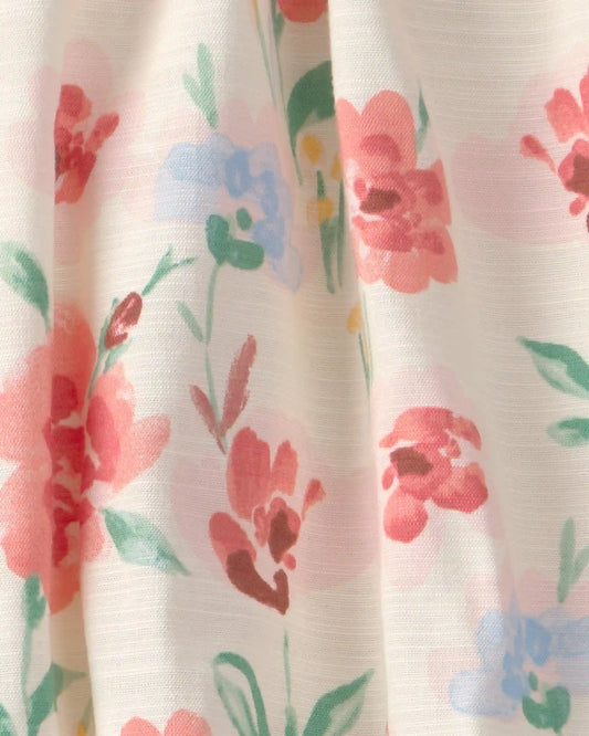 Girls Floral Skirt - Cream