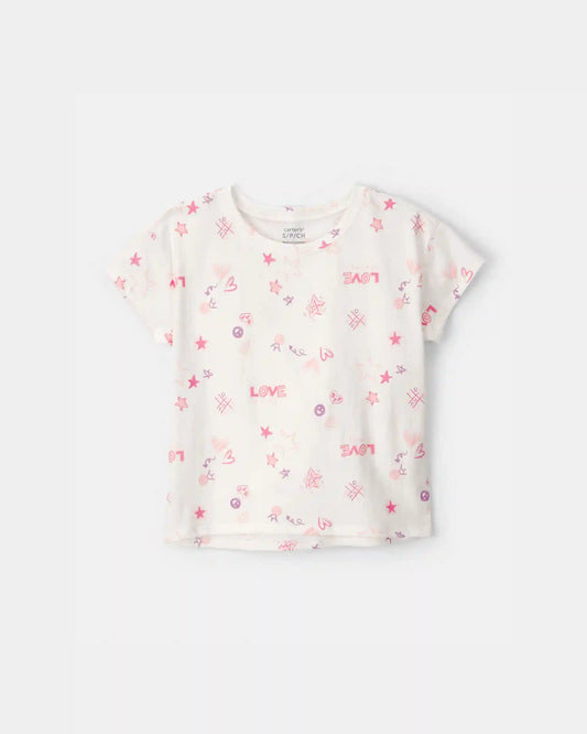 Girls 'Love' Top - Ivory