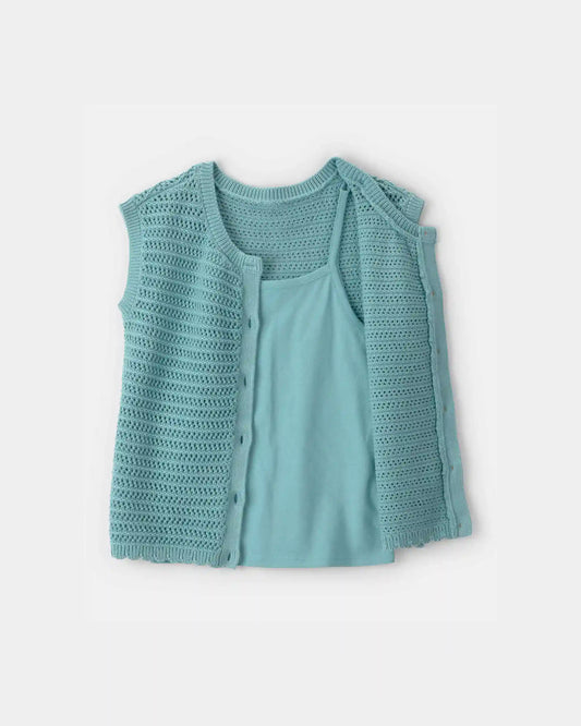 Girls 2-Piece Sweater Top Set - Blue
