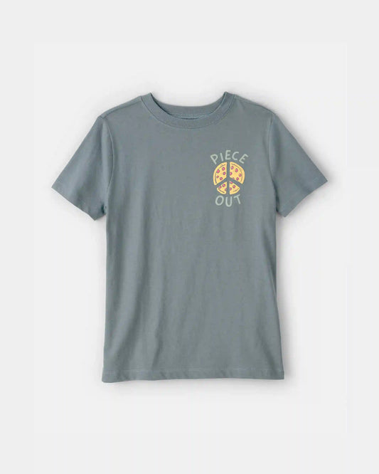 Kids 'Piece Out' Pizza Graphic Tee - Grey