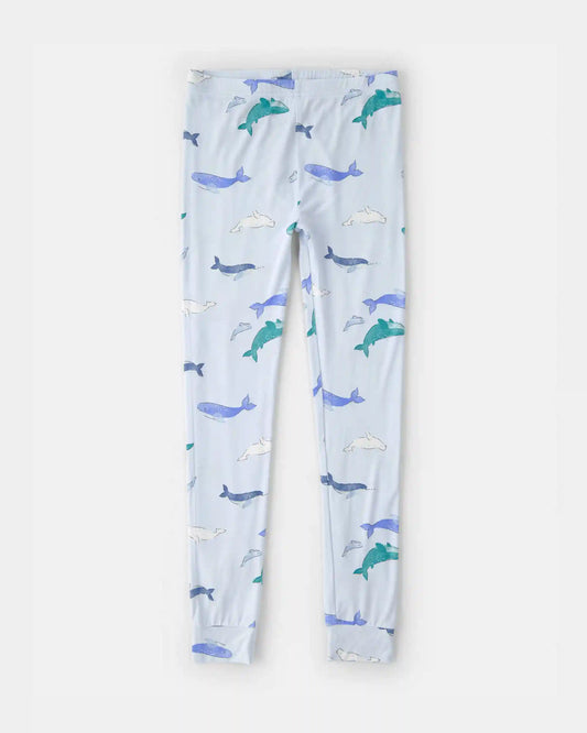 Boys Whale PurelySoft Short-Sleeve Snug Fit 2-Piece Pajama Set - Blue
