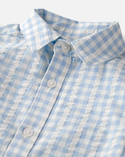Boys Seersucker Button-Front Shirt Made with Organic Cotton