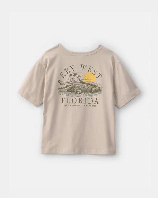 Boys Key West Graphic Tee - Beige
