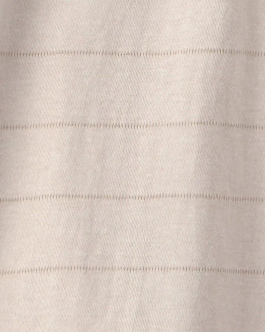 Boys Striped Henley T-Shirt - Tan