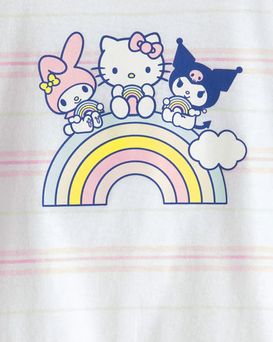 Girls Hello Kitty® Striped Graphic Tee - White