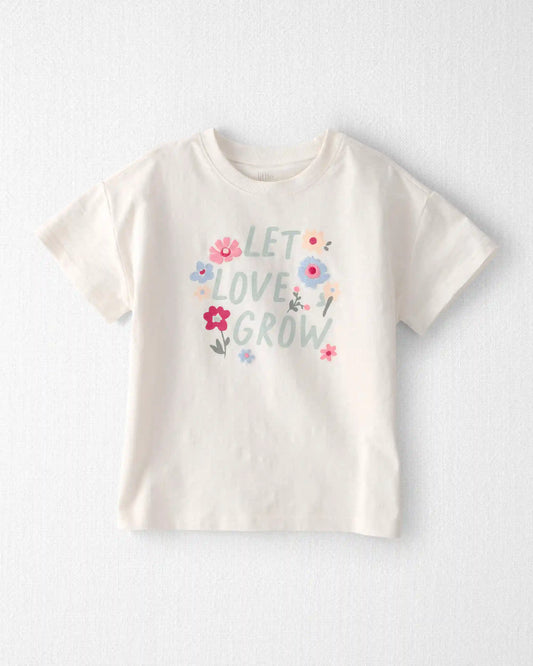Girls Organic Cotton 'Let Love Grow' Boxy Tee