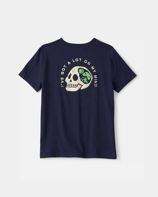 Boys Skull Graphic Tee - Blue