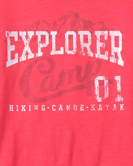 Boys 'Explorer Camp' Graphic Tee - Coral