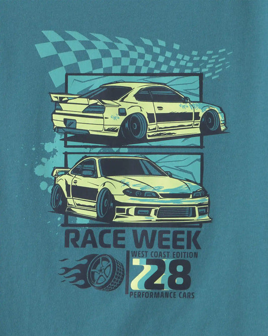Boys Race Car Graphic Tee - Blue