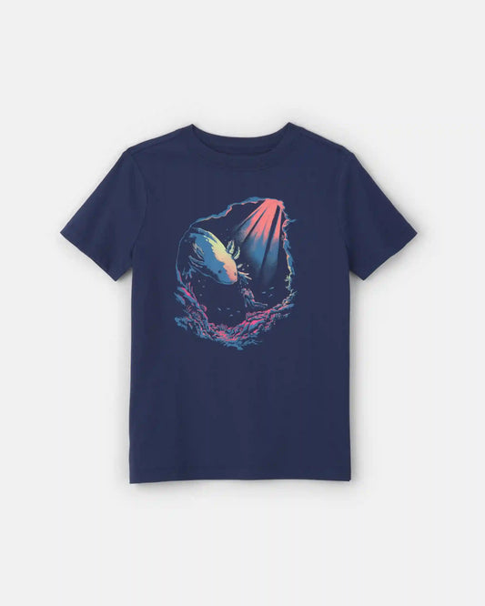 Boys Axolotl Graphic Tee - Navy