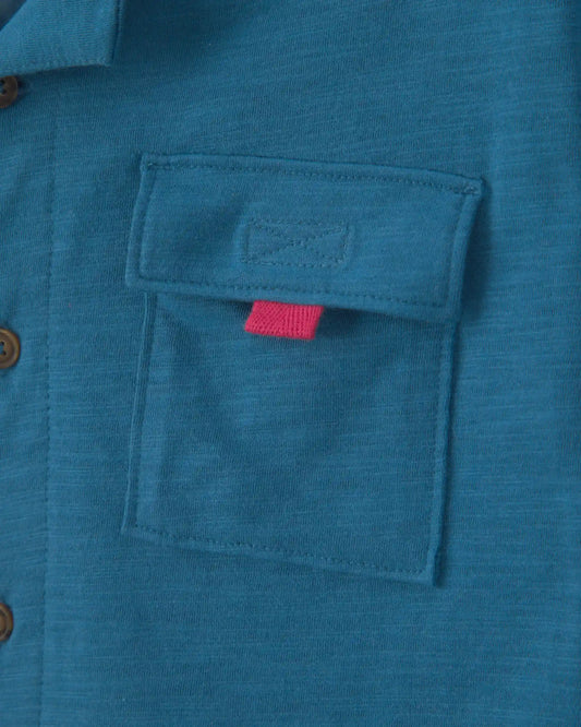 Boys Short-Sleeve Button-Down Shirt - Blue