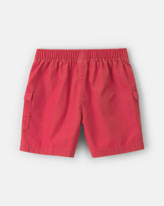 Boys Canvas Cargo Shorts - Red