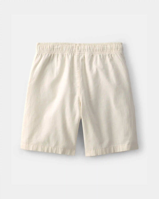 Boys Twill Cargo Shorts - Cream