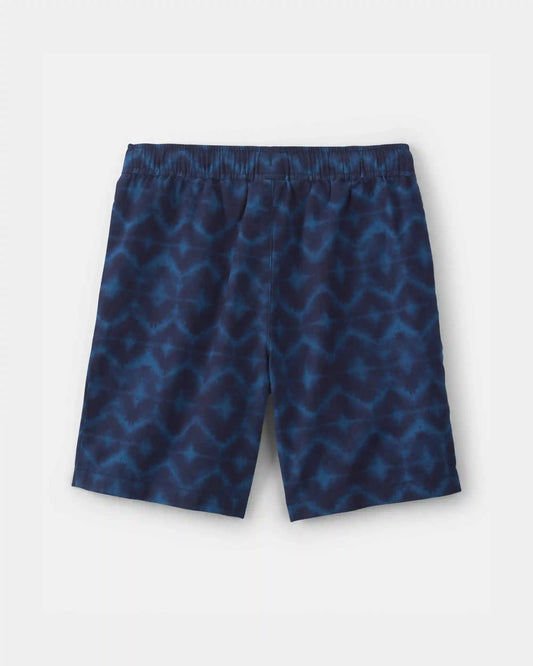 Boys Shibori Twill Cargo Shorts - Blue