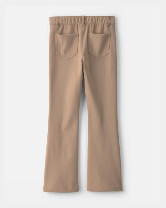 Girls Uniform Ponte Flare Pants - Khaki