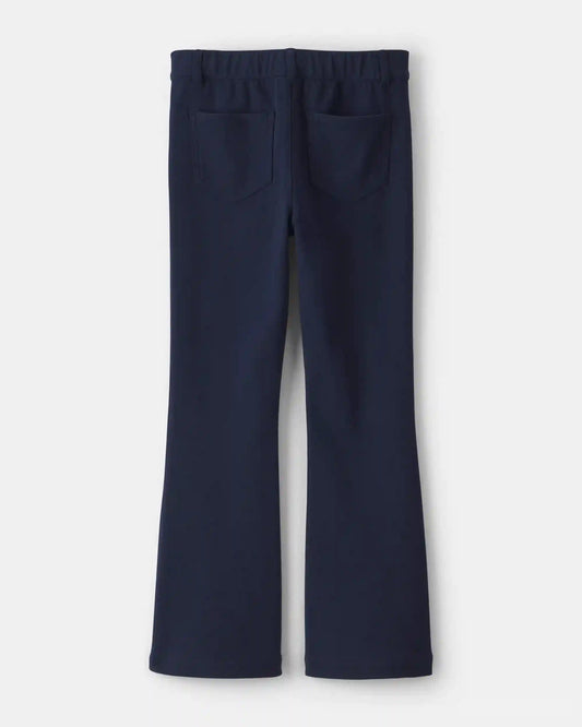 Girls Uniform Ponte Flare Pants - Navy