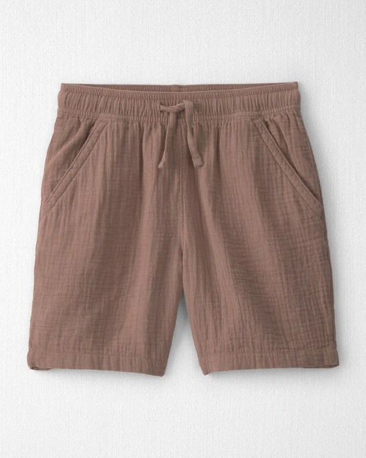 Boys 2-Piece Organic Cotton Gauze Embroidered Top & Short Set