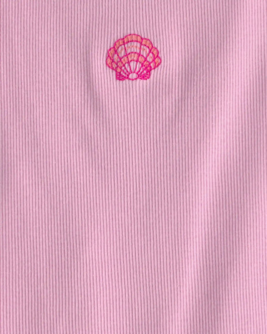 Girls Shell Embroidered Tank Top - Pink