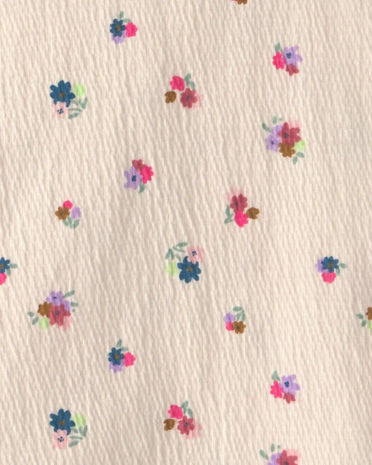 Girls Floral Short-Sleeve Top - Cream