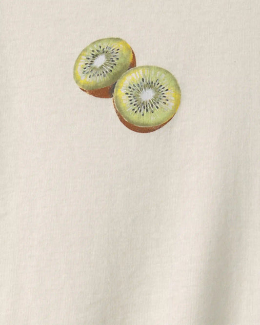 Girls Kiwi Ribbed Tee - Ivory