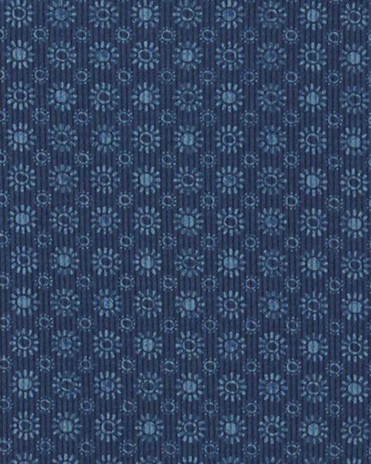 Girls Floral Ribbed Tee - Navy