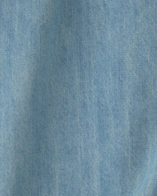 Girls Cropped Denim Tie-Front Top - Blue