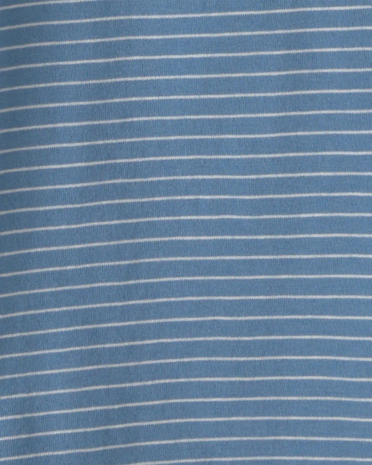 Boys Stripe Henley Tee - Blue