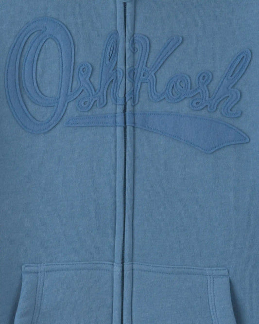 Boys OshKosh Logo Fleece Zip-Up Hoodie - Blue