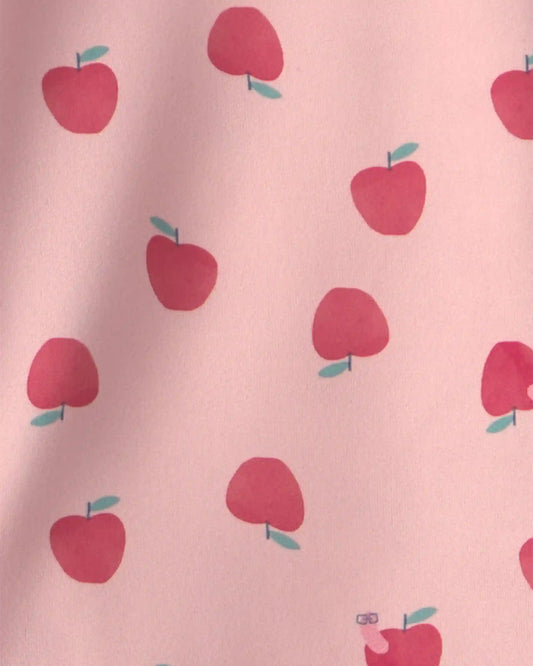 Girls Apple Short-Sleeve 2-Piece Pajama Set - Pink
