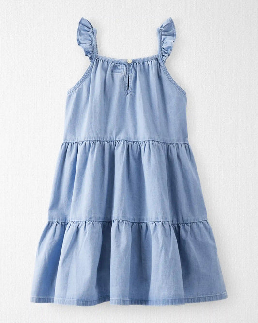 Girls Organic Cotton Chambray Dress