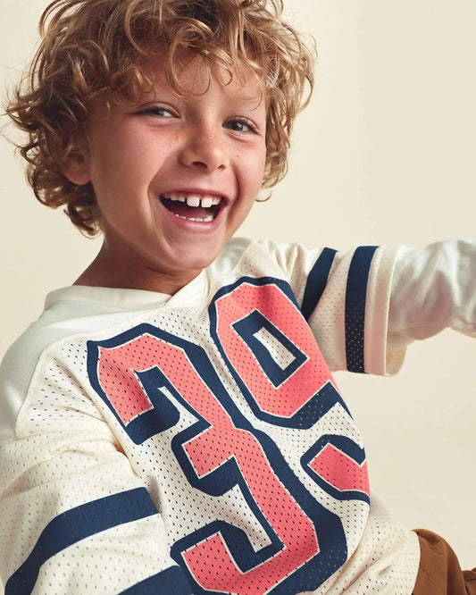 Boys Game Day Mesh Long-Sleeve Jersey - Cream