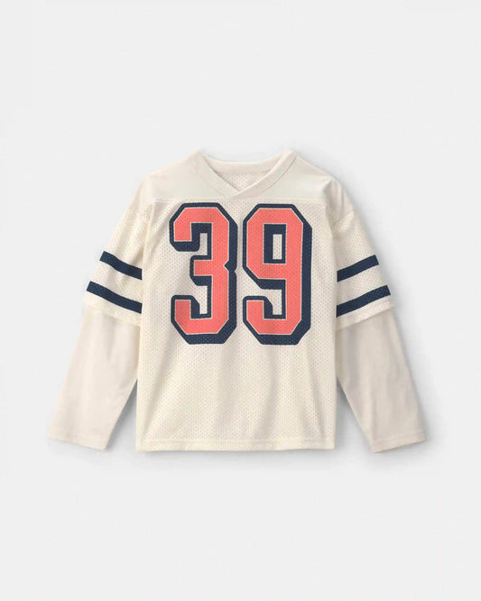 Boys Game Day Mesh Long-Sleeve Jersey - Cream