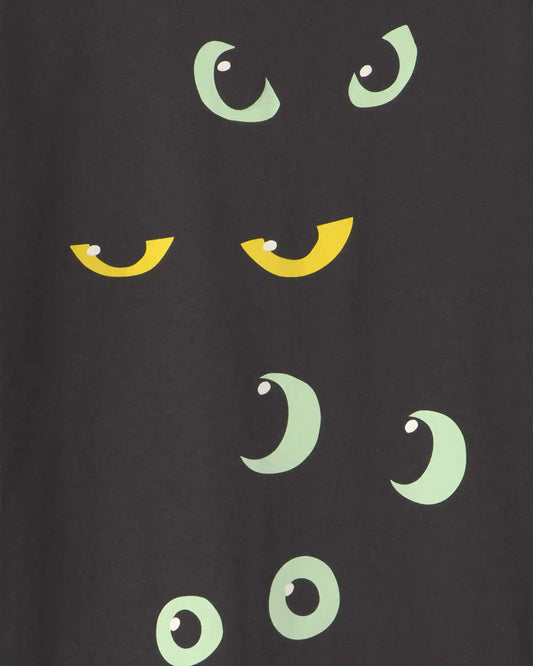 Kids Halloween Eyes Long-Sleeve Graphic Tee - Black