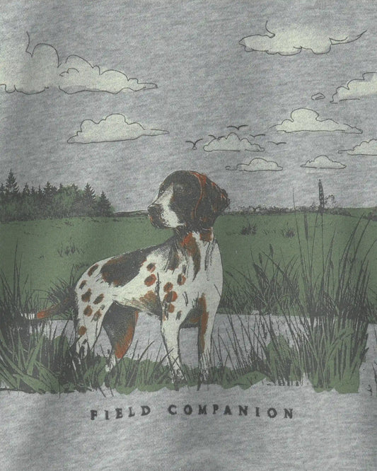 Boys 'Field Companion' Dog French Terry Pullover Sweatshirt - Grey